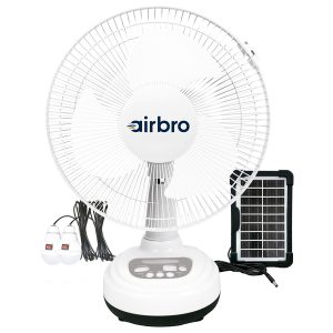 airbro FSA-12 FSA-12 12-In. Rechargeable AC/DC Fan with Solar Charging