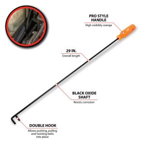 Performance Tool Long Reach Belt Hook Tool for Serpentine V and Timing Belts (29" Long)