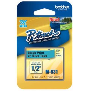 12mm 0.47" Black on Blue