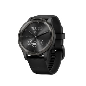Garmin 010-02665-00 vivomove Trend Hybrid Smartwatch with 40.4-mm Case, Bluetooth, Hidden Touch Screen, Health/Fitness, Sports Apps, Swim Rated (Black)