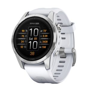 Garmin 010-02802-00 epix Pro (Gen 2) Standard Edition Smartwatch with 42-mm Case, Silver Bezel with Whitestone Band