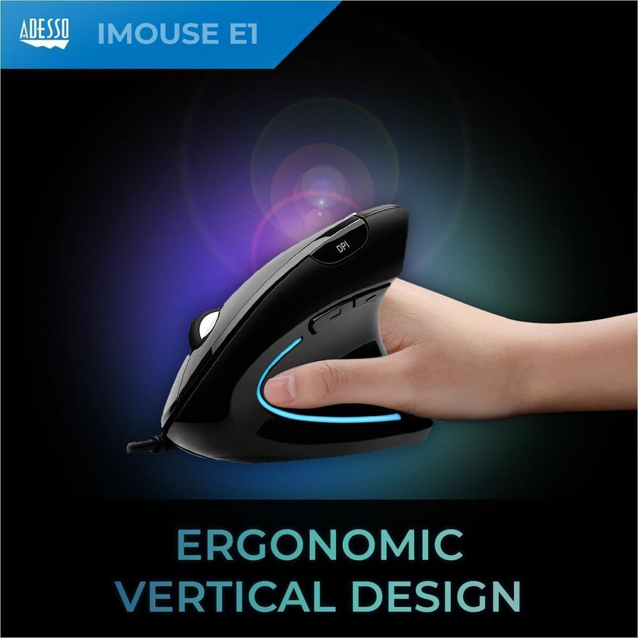 Adesso iMouse E1 Vertical Ergonomic Illuminated Mouse - Image 3