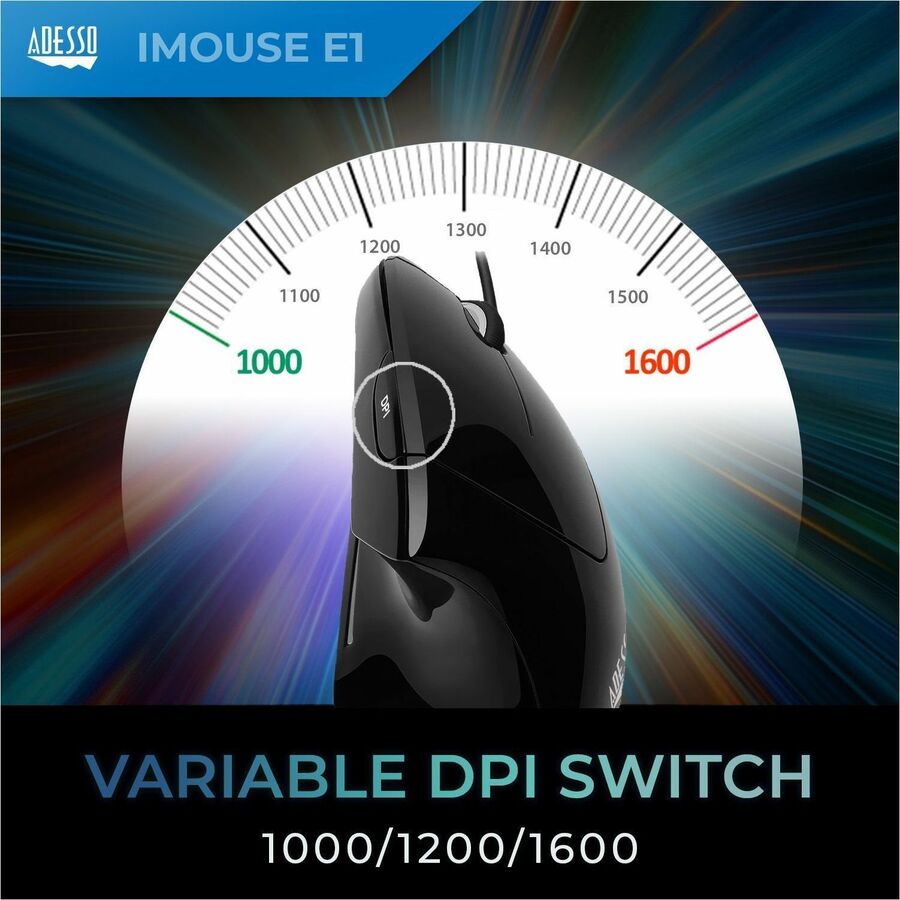 Adesso iMouse E1 Vertical Ergonomic Illuminated Mouse - Image 4