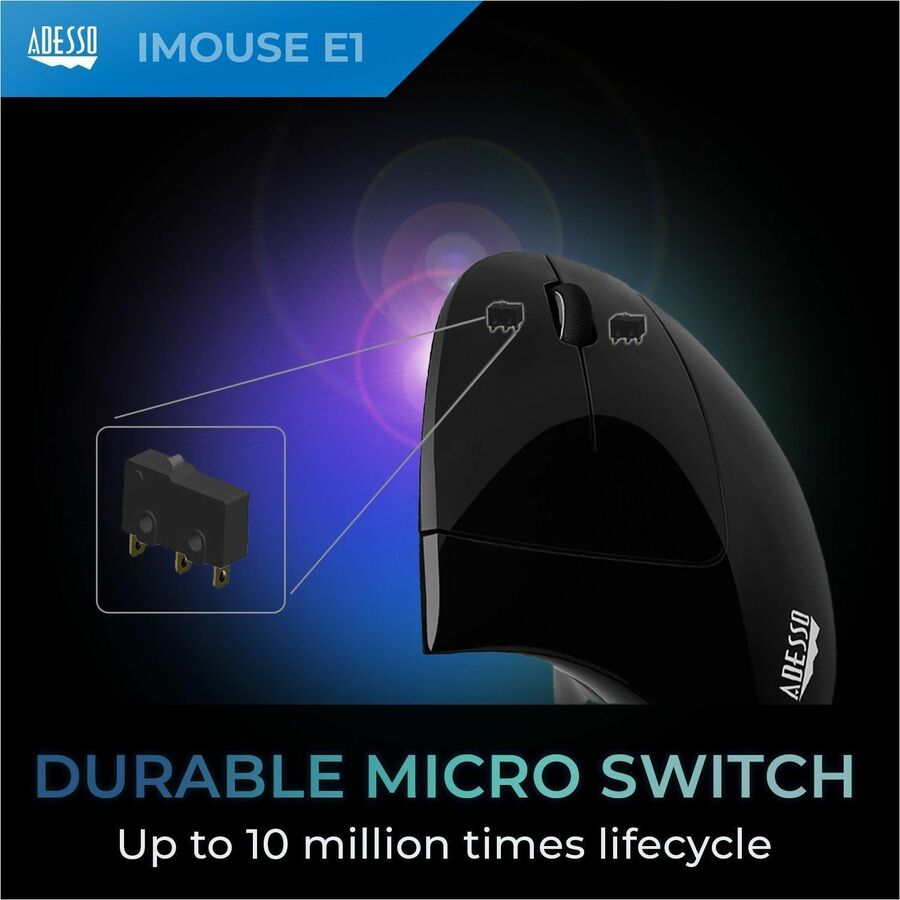 Adesso iMouse E1 Vertical Ergonomic Illuminated Mouse - Image 7