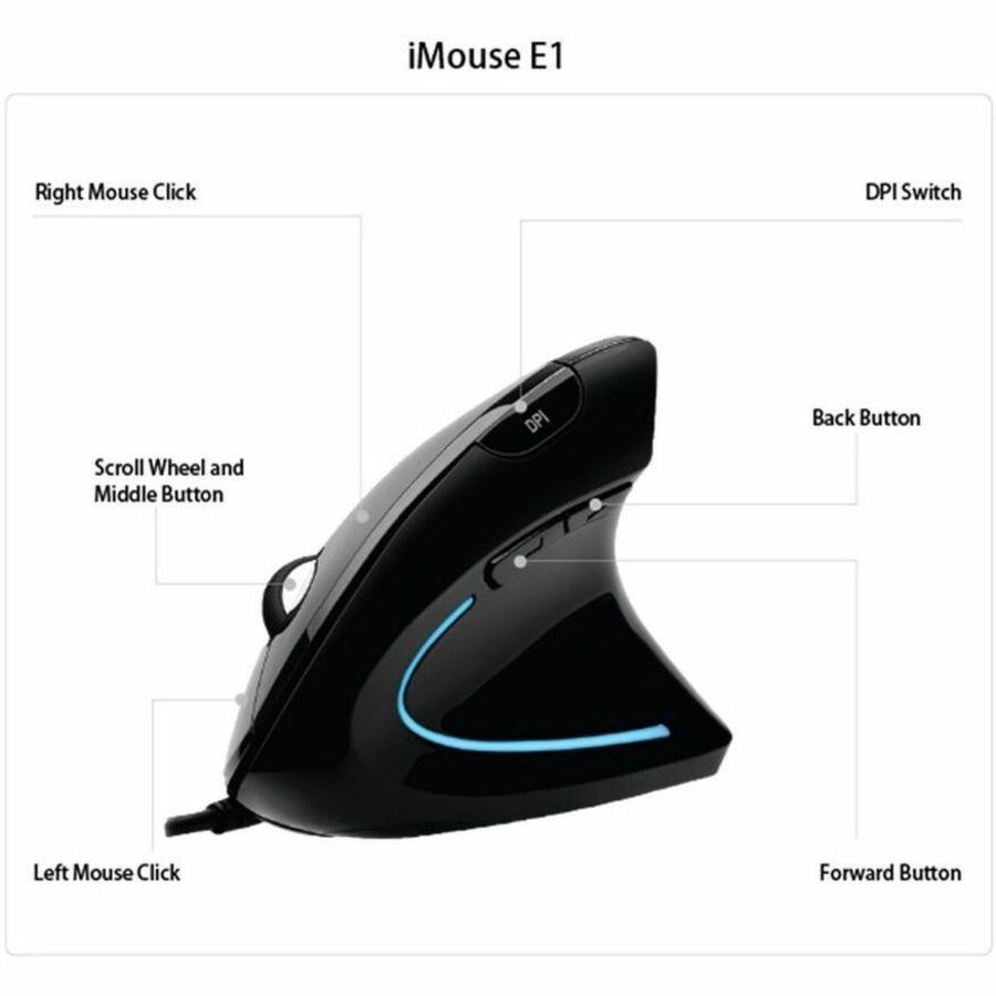 Adesso iMouse E1 Vertical Ergonomic Illuminated Mouse - Image 8