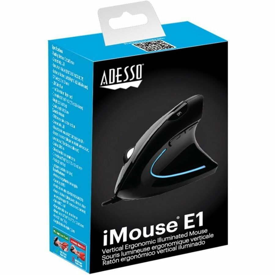 Adesso iMouse E1 Vertical Ergonomic Illuminated Mouse - Image 9