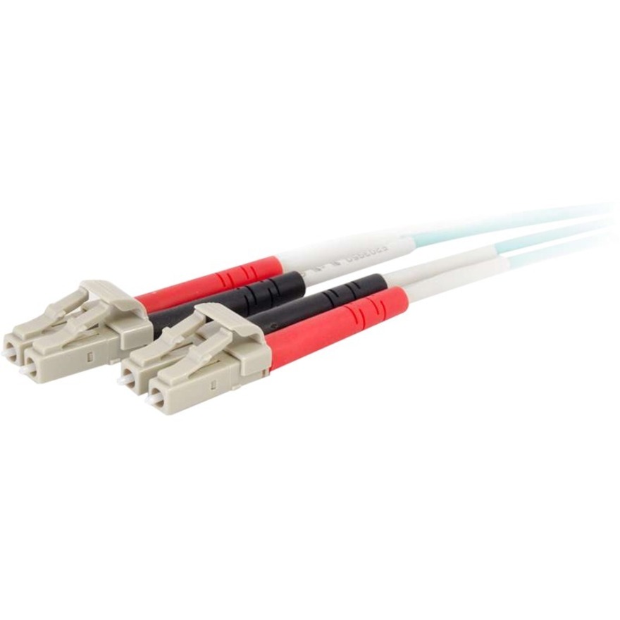 C2G 20m LC-LC 50/125 Duplex Multimode OM4 Fiber Cable - Aqua - 65ft - Image 2
