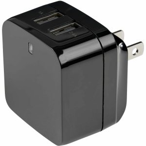StarTech.com Travel USB Wall Charger - 2 Port - Black - Universal Travel Adapter - International Power Adapter - USB Charger