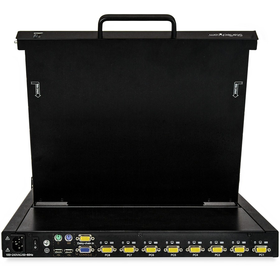 StarTech.com 8 Port Rackmount KVM Console w/ Cables - Integrated KVM Switch w/ 17" LCD - 1U LCD KVM Drawer 50000 MTBF - USB + VGA Support - Image 3