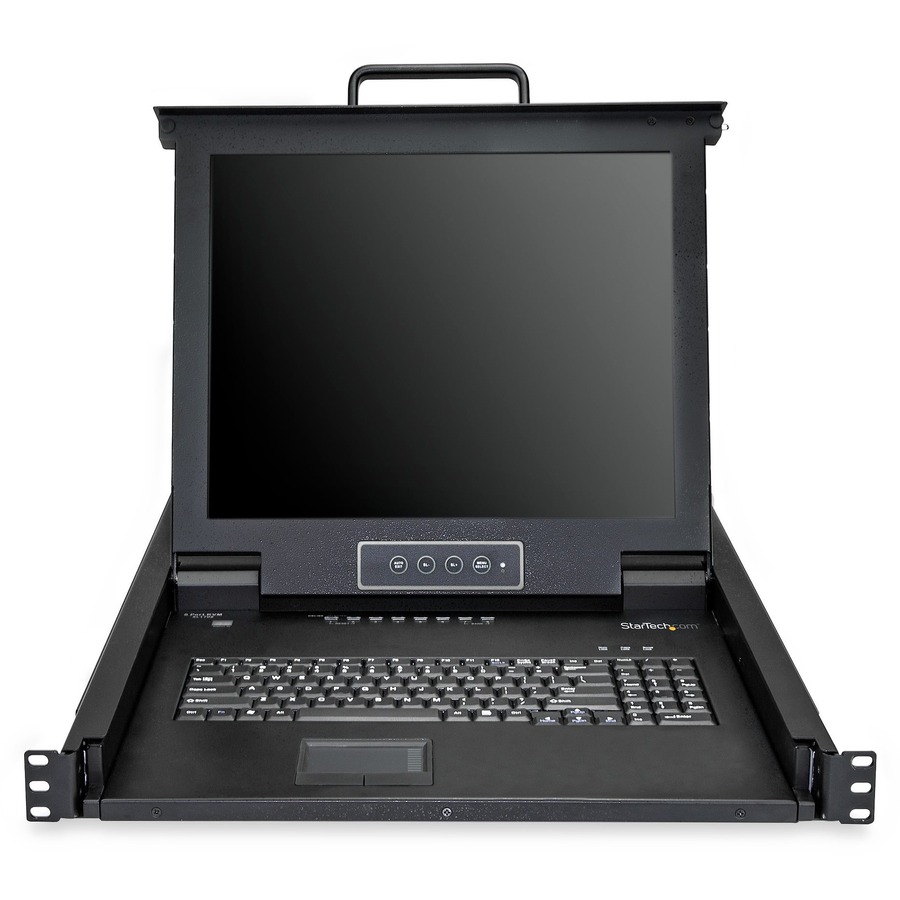 StarTech.com 8 Port Rackmount KVM Console w/ Cables - Integrated KVM Switch w/ 17" LCD - 1U LCD KVM Drawer 50000 MTBF - USB + VGA Support - Image 4