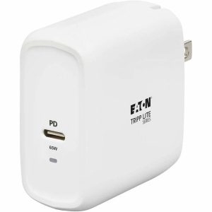 Eaton Tripp Lite Series Compact USB-C Wall Charger - GaN Technology, 65W PD Charging, White