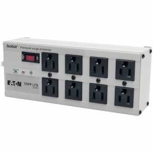 Eaton Tripp Lite Series Isobar 8-Outlet Surge Protector, 12 ft. Cord with Right-Angle Plug, 3840 Joules, Diagnostic LEDs, Metal Housing