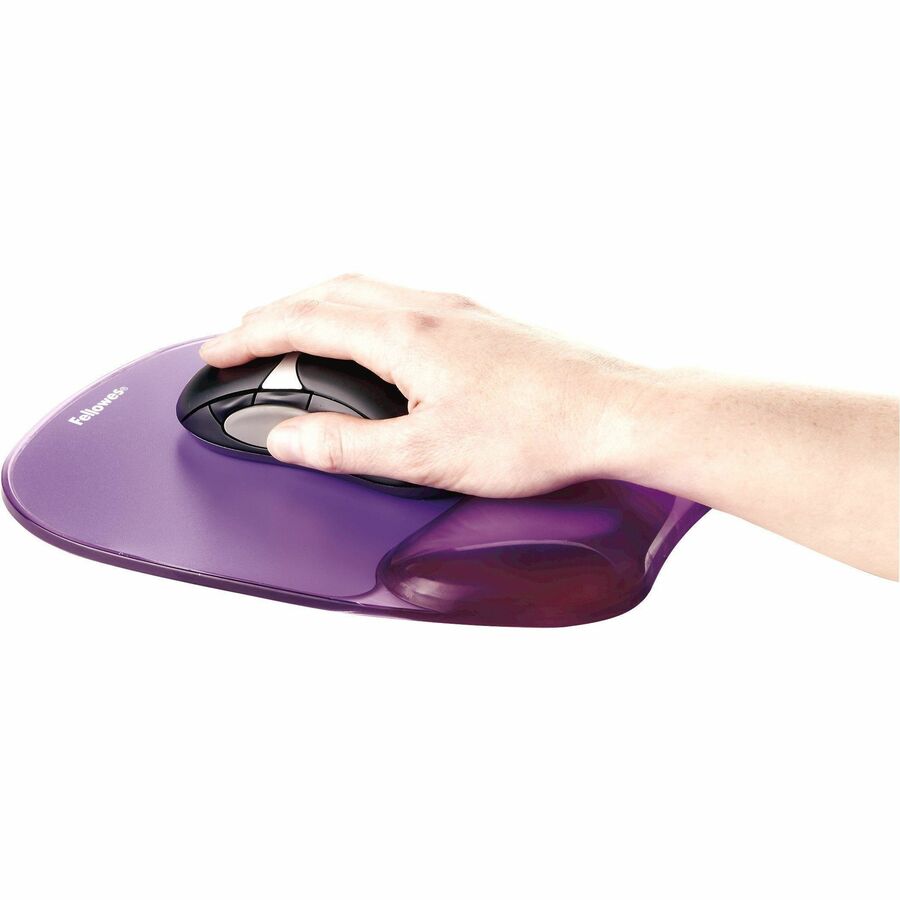 Fellowes® Crystals™ Gel Mouse Pad with Wrist Rest - Purple (91441) - Image 3
