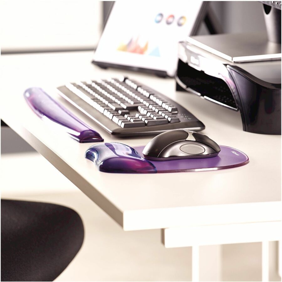 Fellowes® Crystals™ Gel Mouse Pad with Wrist Rest - Purple (91441) - Image 4