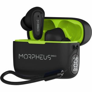 Morpheus 360 Nemesis True Wireless Earbuds TW1800B-Bluetooth Headphones with Microphone-20H Playtime-Black