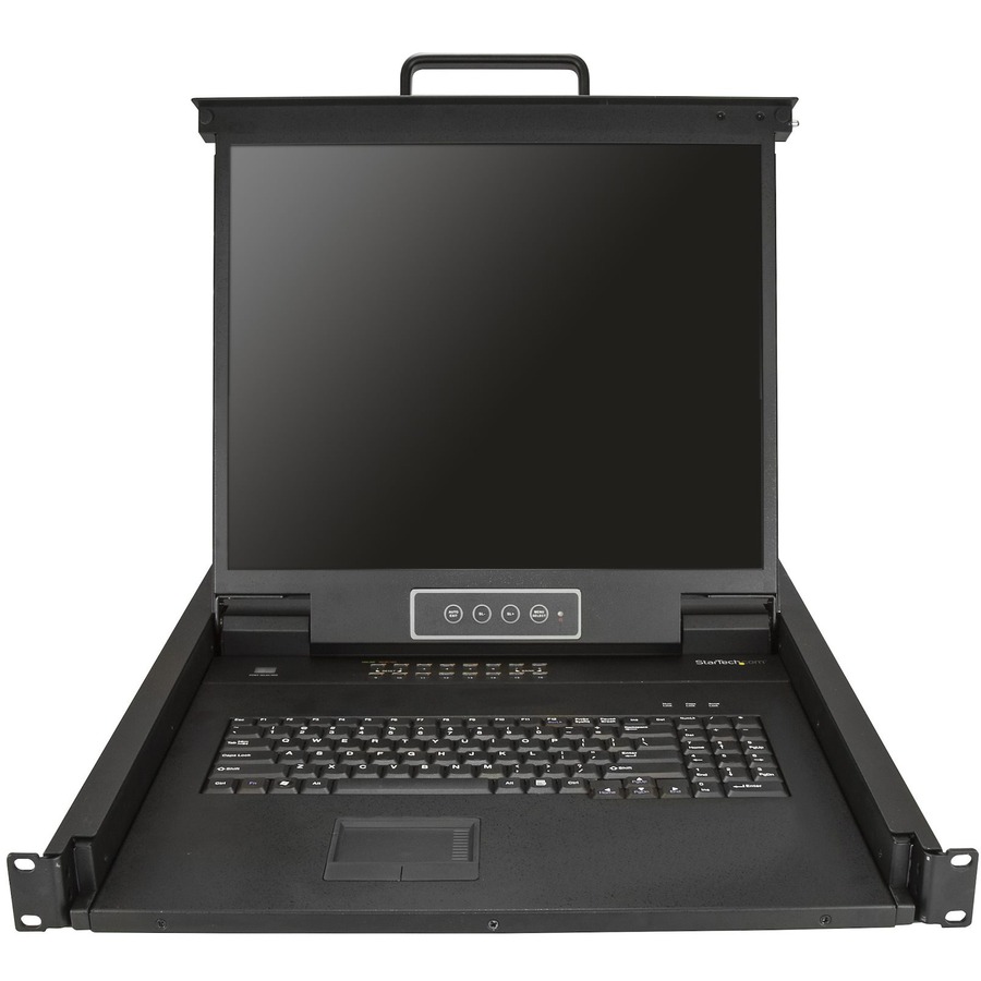 StarTech.com 16 Port Rackmount KVM Console w/ Cables - Integrated KVM Switch w/ 19" LCD - 1U LCD KVM Drawer 50000 MTBF - USB + VGA Support - Image 2