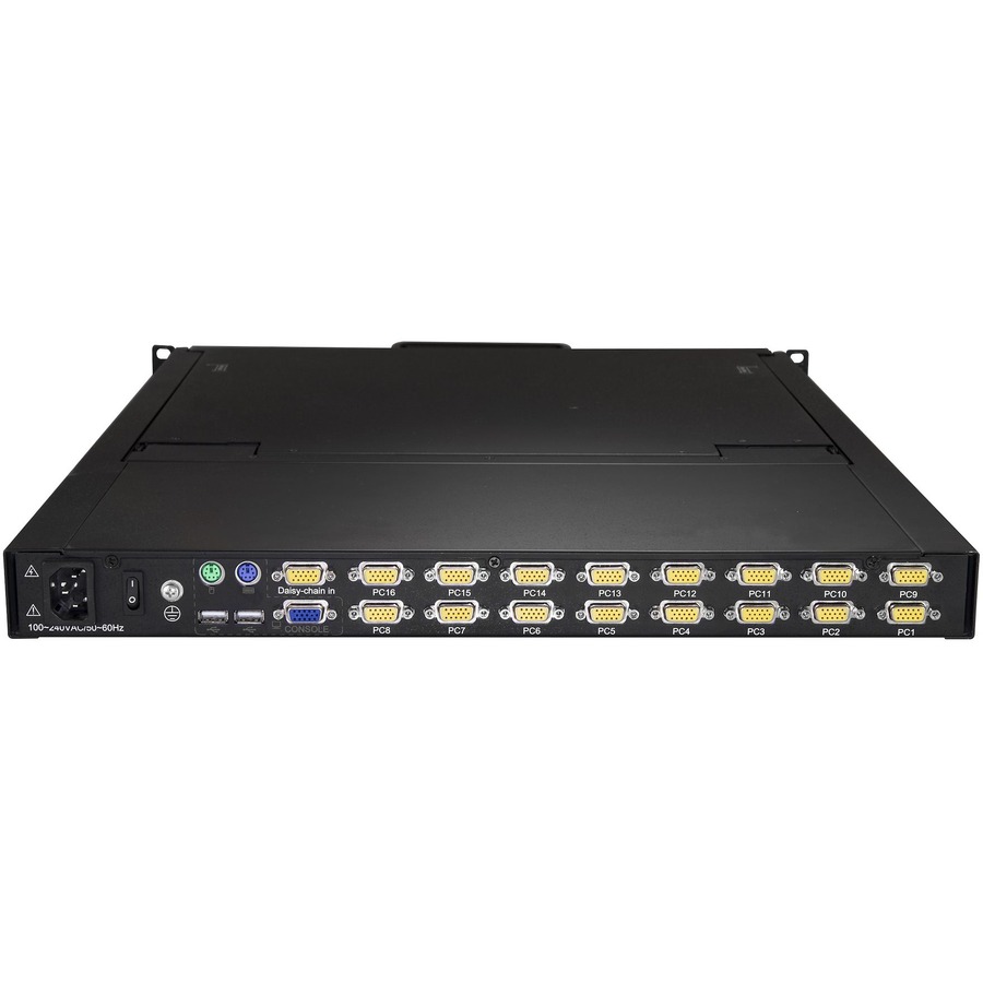 StarTech.com 16 Port Rackmount KVM Console w/ Cables - Integrated KVM Switch w/ 19" LCD - 1U LCD KVM Drawer 50000 MTBF - USB + VGA Support - Image 3