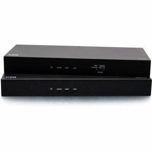 C2G HDBaseT HDMI Extender + 3.5mm, RS232, USB B to A, and IR over Cat - HDMI Transmitter Box to Reciever Box - 4K 60Hz