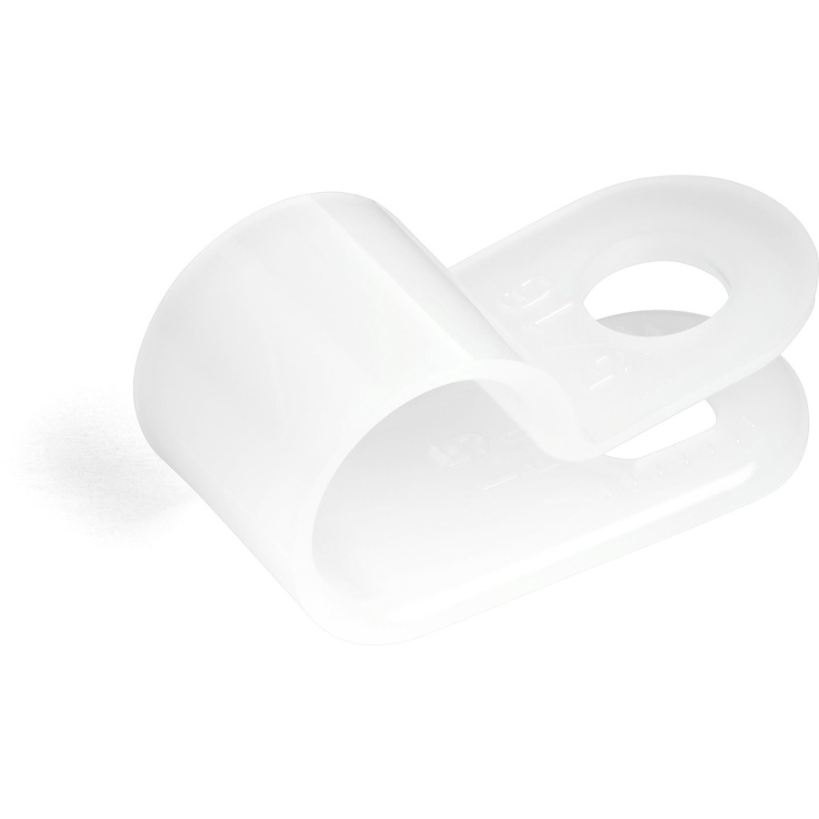 StarTech.com 100 Pack Screw Mount Cable Clamps - Wire Fastener/Holder - R-Type Screw Down Reusable Nylon Clips - UL/94V-2 Rated - Large - Image 2