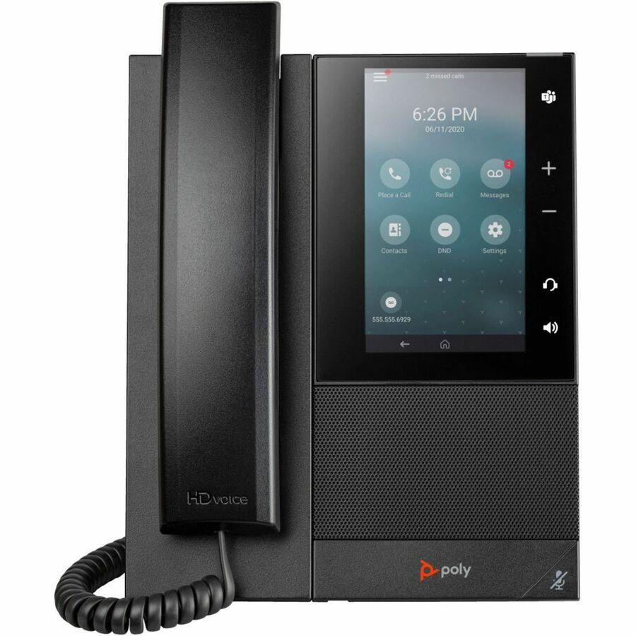 Poly CCX 505 IP Phone - Corded - Corded/Cordless - Bluetooth, Wi-Fi - Desktop, Wall Mountable - Black - Image 2