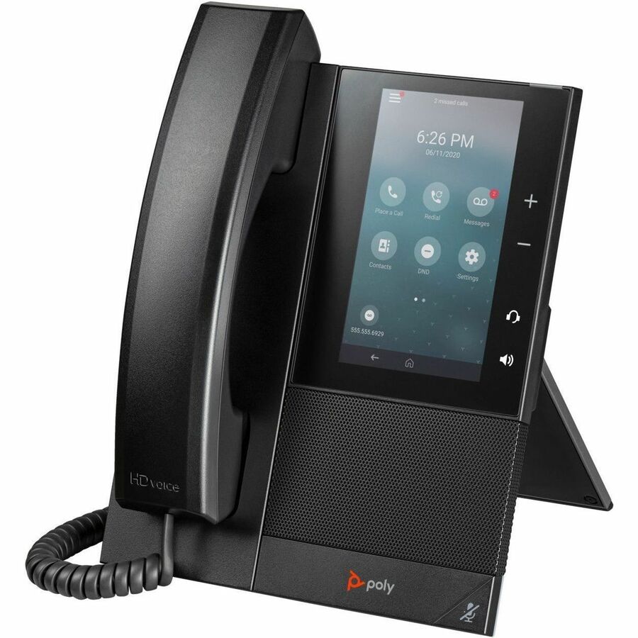 Poly CCX 505 IP Phone - Corded - Corded/Cordless - Bluetooth, Wi-Fi - Desktop, Wall Mountable - Black - Image 4