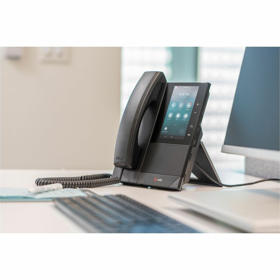 Poly CCX 505 IP Phone - Corded - Corded/Cordless - Bluetooth, Wi-Fi - Desktop, Wall Mountable - Black - Image 9
