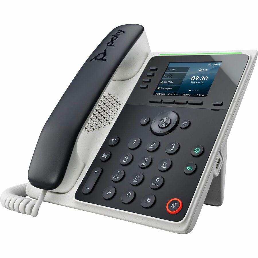 Poly Edge E220 IP Phone - Corded - Corded/Cordless - Bluetooth - Desktop, Wall Mountable - Black - Image 3