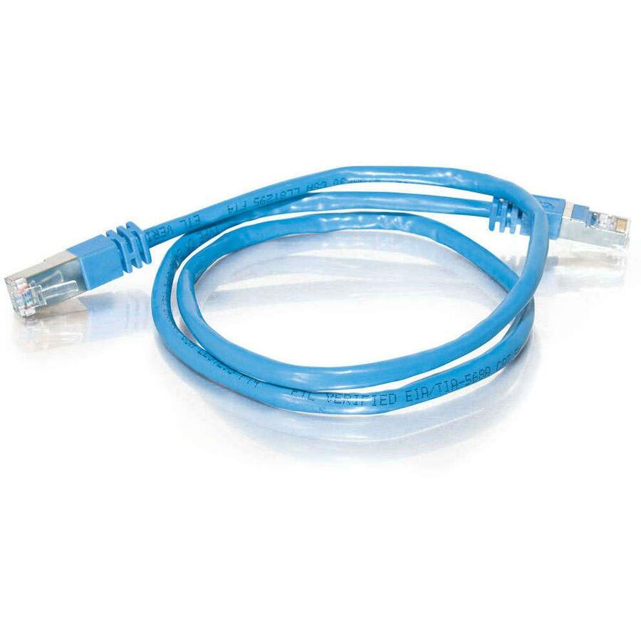 C2G-5ft Cat5e Molded Shielded (STP) Network Patch Cable - Blue - Image 2