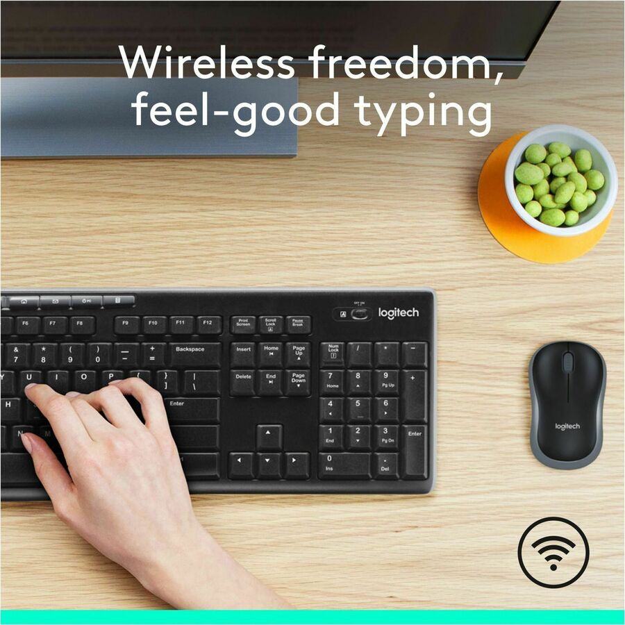 Logitech MK270 Wireless Keyboard and Mouse Combo for Windows, 2.4 GHz Wireless, Compact Mouse, Black - Image 2