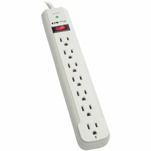 Eaton Tripp Lite Series Protect It! 7-Outlet Surge Protector, 6 ft. Cord, 1080 Joules, Diagnostic LED, Light Gray Housing