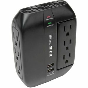 Eaton Tripp Lite Series Protect It! 6-Outlet Surge Protector with 3 Rotatable Outlets - Direct Plug-In, 1200 Joules, 2 USB Ports
