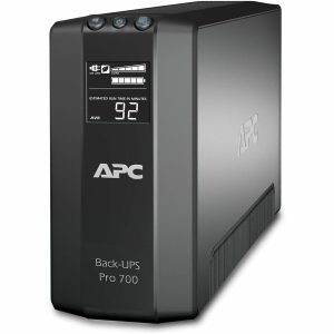 APC Back-UPS Pro, 700VA/420W, Tower, 120V, 6x NEMA 5-15R outlets, AVR, LCD, User Replaceable Battery