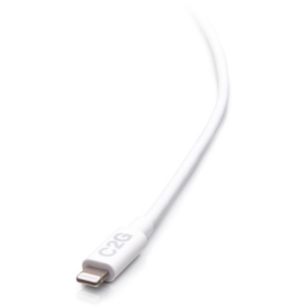 C2G 10ft USB-C Male to Lightning Male Sync and Charging Cable - White - Image 2