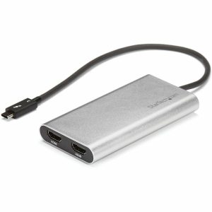 StarTech.com Thunderbolt 3 to Dual HDMI 2.0 Adapter - 4K 60Hz Dual Monitor TB3 HDMI Video Adapter - Thunderbolt 3 Certified -Mac & Windows