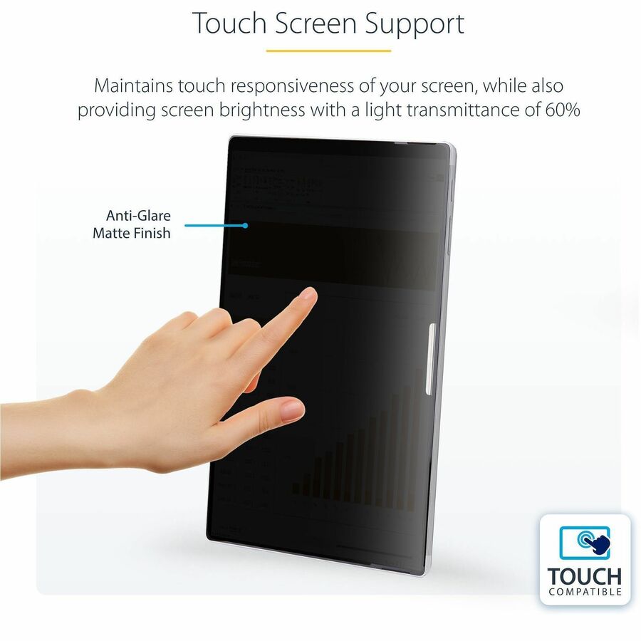 StarTech.com 4-Way Privacy Screen For 13-inch Surface Pro 8/9/X Laptop, For Portrait/Landscape, Touch-Enabled, +/- 30 Deg. View, Matte - Image 5