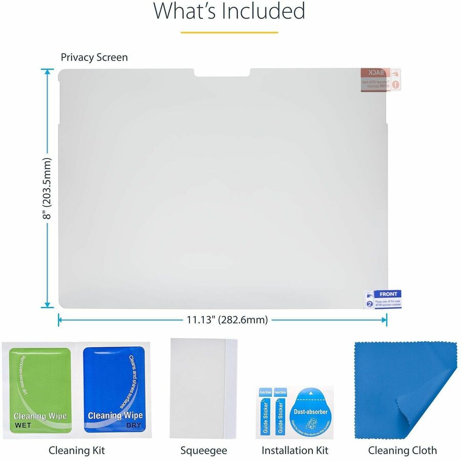 StarTech.com 4-Way Privacy Screen For 13-inch Surface Pro 8/9/X Laptop, For Portrait/Landscape, Touch-Enabled, +/- 30 Deg. View, Matte - Image 8