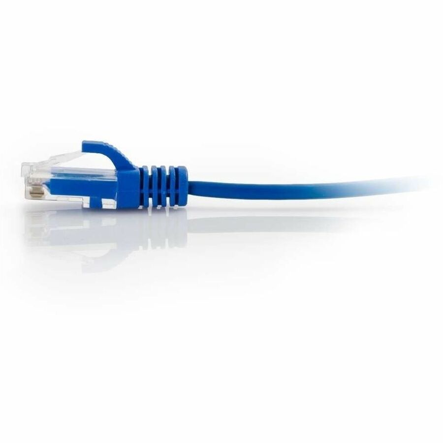 C2G 7ft Cat6 Ethernet Cable - Slim - Snaglass Unshielded (UTP) - Blue - Image 3
