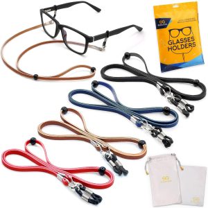 Eyeglasses Holder Strap Cord   PREMIUM ECO LEATHER Eyeglasses String Holder Chain Necklace   Glasses Cord Lanyard   Eyeglass Retainer