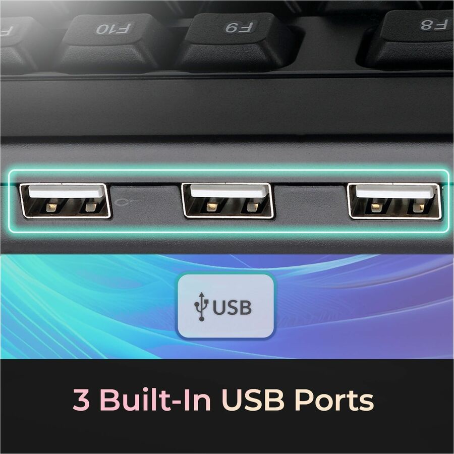 Adesso Multimedia Desktop Keyboard with 3-Port USB Hub - Image 5