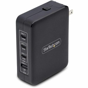 StarTech.com 140W USB-C Wall Charger, 3x USB-C/1x USB-A, PD 3.1 Portable GaN Power Adapter for MacBook Pro/Max/Dell XPS/Inspiron/Precision
