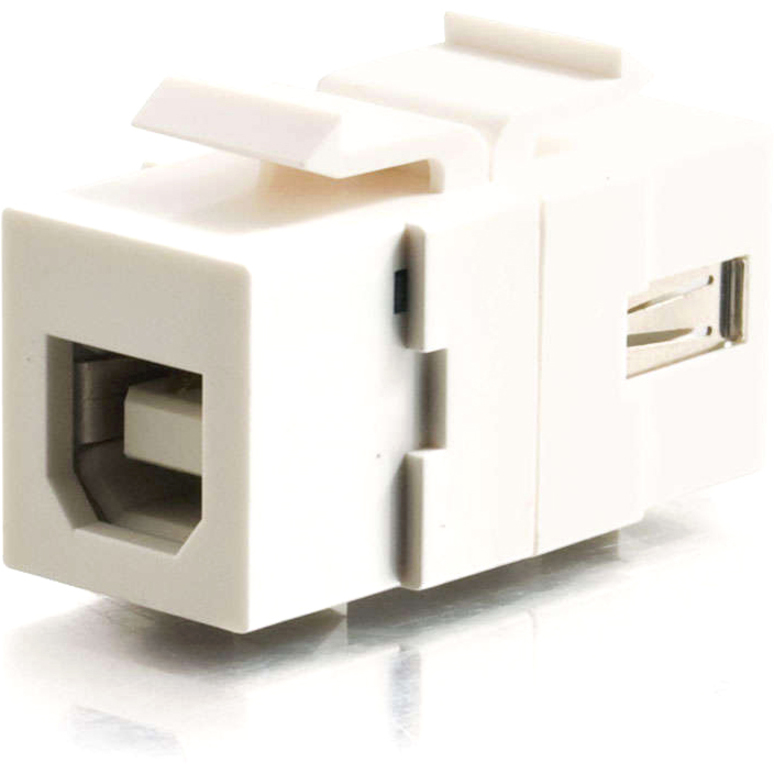 C2G Snap-In USB A/B Female Keystone Insert Module - White - Image 2