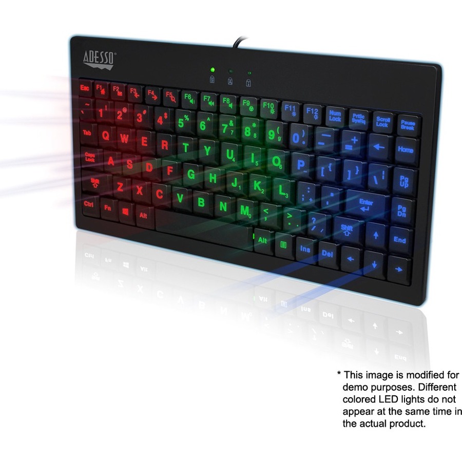 Adesso 3-Color Illuminated Mini Keyboard - Image 6