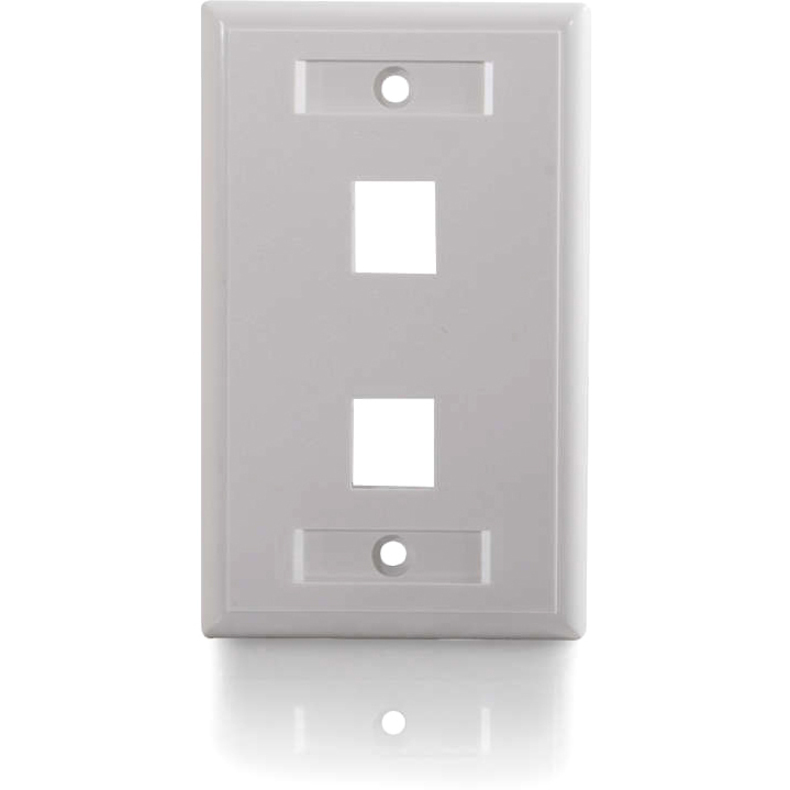 C2G 2-Port Single Gang Multimedia Keystone Wall Plate - White - Image 4