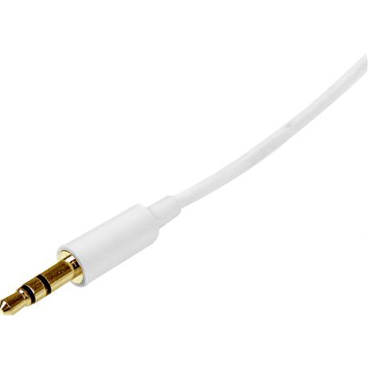 StarTech.com 1m White Slim 3.5mm Stereo Audio Cable - Male to Male - Image 2