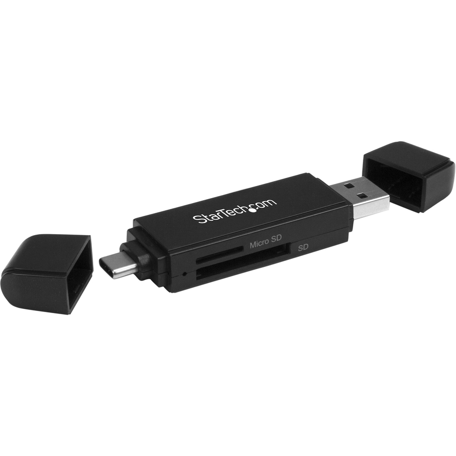 StarTech.com USB 3.0 Memory Card Reader for SD and microSD Cards - USB-C and USB-A - Portable USB SD and microSD Card Reader - Image 2