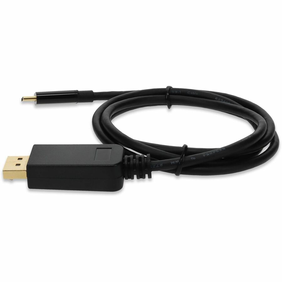 AddOn 3ft USB 3.1 (C) Male to DisplayPort Male Black Cable - Image 2