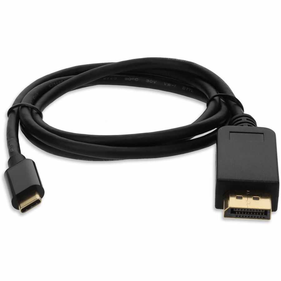 AddOn 3ft USB 3.1 (C) Male to DisplayPort Male Black Cable - Image 8