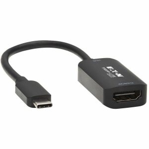 Eaton Tripp Lite Series USB-C to HDMI Active Adapter Cable (M/F), 4K 60 Hz, HDR, 4:4:4, DP 1.2 Alt Mode, HDCP 2.2, Black, 6 in. (15.2 cm)