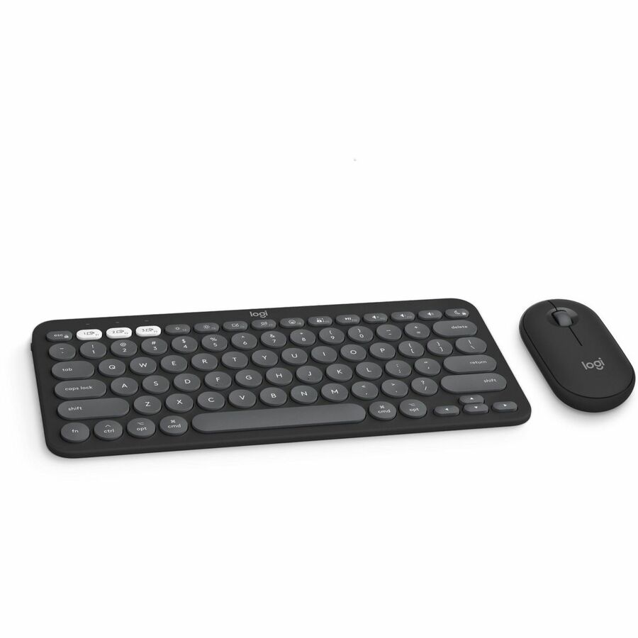 Logitech Pebble 2 Combo for Mac, Wireless Keyboard and Mouse, Slim, Quiet and Portable, Customizable, Tonal Graphite