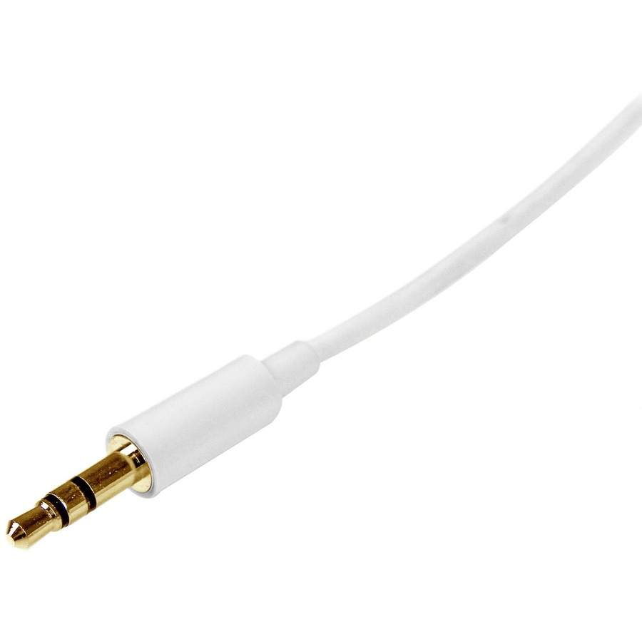 StarTech.com 2m White Slim 3.5mm Stereo Audio Cable - Male to Male - Image 2